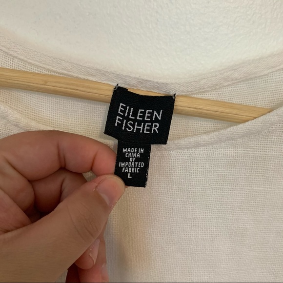 Eileen Fisher | white linen boxy cropped tank top - Picture 5 of 8